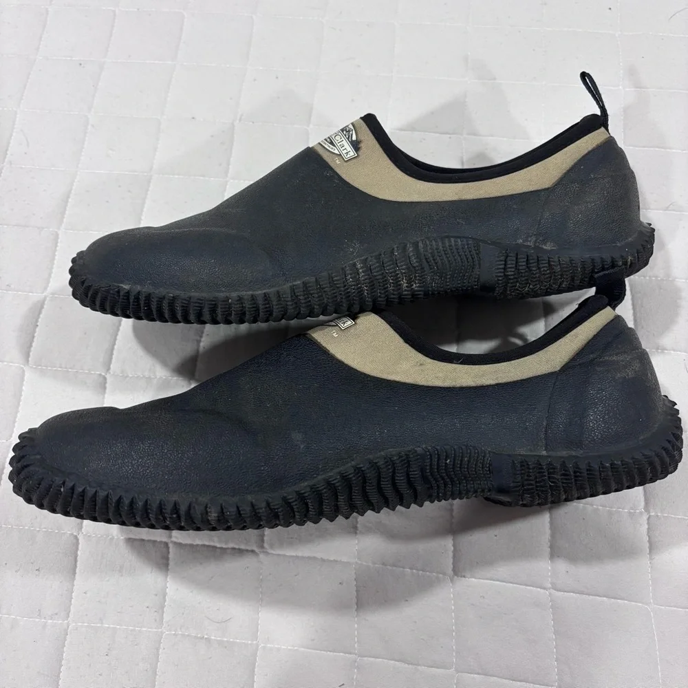 Lewis & Clark Men Slip-On Vulcanized Rubber Boot Khaki Black 11 All Weather Moc